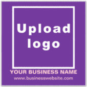 Bedrijfswebsite op Paarse Grote Vierkante Vinyl Sticker (Voorkant)