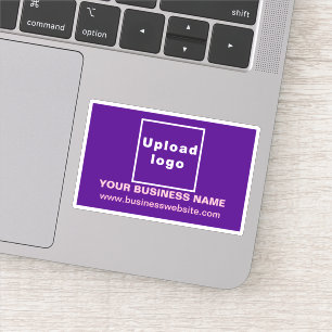 Bedrijfswebsite op Paarse Rechthoek Vinyl Sticker