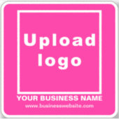 Bedrijfswebsite op Pink Square Vinyl Sticker (Voorkant)