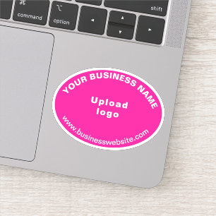 Bedrijfswebsite op Roze Ovale Vorm Vinyl Sticker