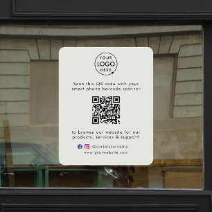 Bedrijfswebsite   QR-code Moderne grijze promotie Raamsticker