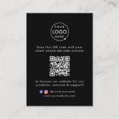 Bedrijfswebsite | QR-code Scan me Modern Black Visitekaartje (Voorkant)