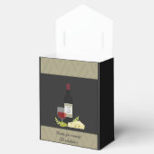 Bedrijfswijn/wijn en kaas voegen logo toe bedankdoosjes (Geopend)