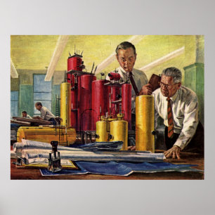 bedrijven, architecten die in een Kantoor werken Poster