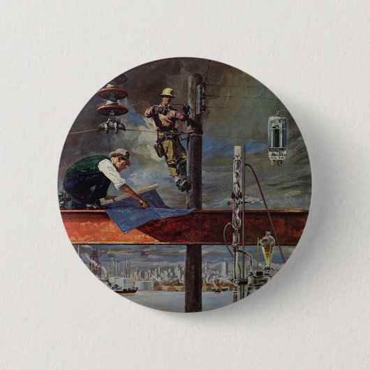  bedrijven, architecten en bouwbedrijven ronde button 5,7 cm (Voorkant)