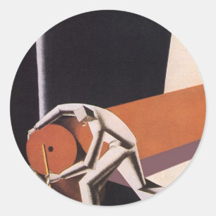 bedrijven, Art Deco-producten en textiel Ronde Sticker
