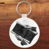  bedrijven, handen en architectonische blauwdrukke sleutelhanger (Voorkant)