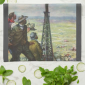 bedrijven, oliepieken met werknemers theedoek (Gevouwen)