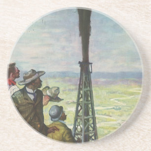  bedrijven, oliepieken met werknemers zandsteen onderzetter