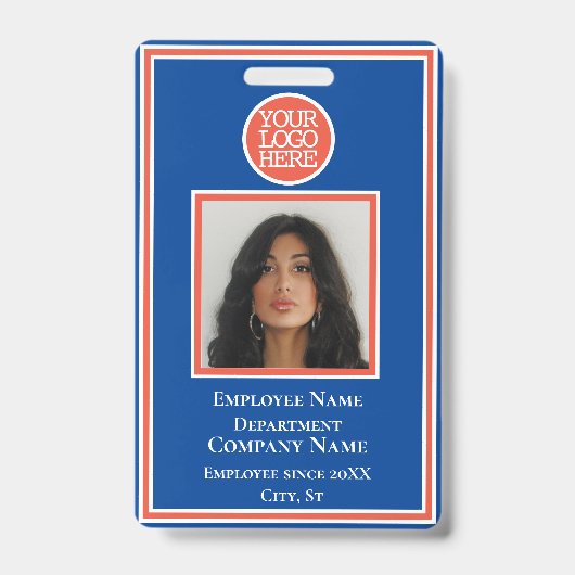 Bedrijven voegen Logo modern Oranje blauw bedrijf  Badge (Front)