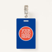 Bedrijven voegen Logo modern Oranje blauw bedrijf  Badge (Achterkant met clip)