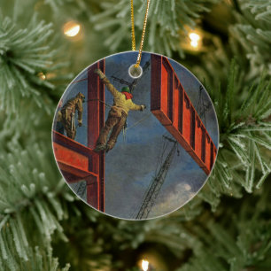 bedrijven, werknemers in de staalbouw keramisch ornament