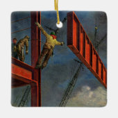 bedrijven, werknemers in de staalbouw keramisch ornament (Voorkant)