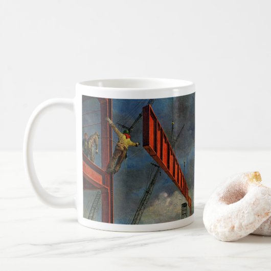  bedrijven, werknemers in de staalbouw koffiemok (Met donut)