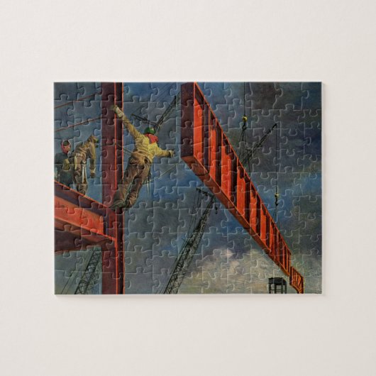  bedrijven, werknemers in de staalbouw legpuzzel (Horizontaal)