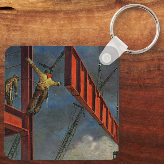  bedrijven, werknemers in de staalbouw sleutelhanger (Achterkant)