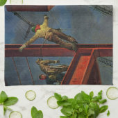  bedrijven, werknemers in de staalbouw theedoek (Gevouwen)