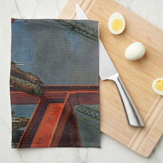  bedrijven, werknemers in de staalbouw theedoek (Quarter Fold)