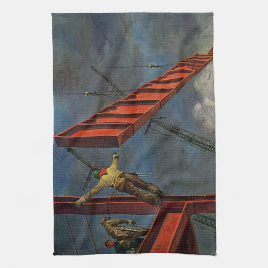  bedrijven, werknemers in de staalbouw theedoek (Verticaal)