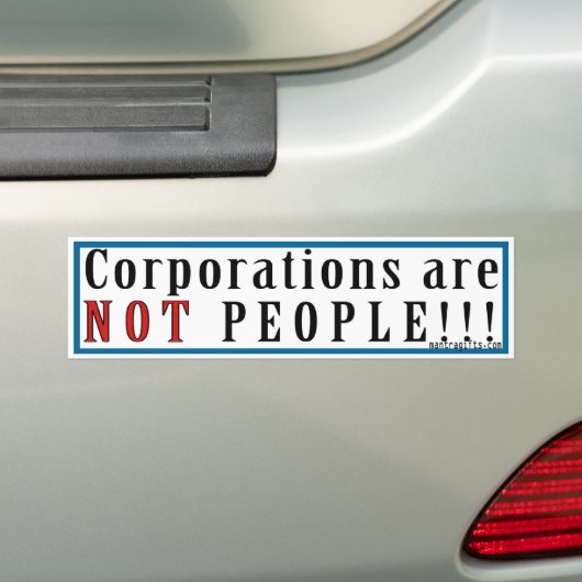 BEDRIJVEN ZIJN GEEN MENSEN! BUMPERSTICKER (Op auto)