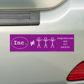 Bedrijven Zijn Geen Mensen Bumpersticker (Op auto)