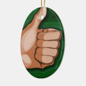 Bedroeg het Hand Funny Photo Custom Graphic Design Keramisch Ornament (Links)