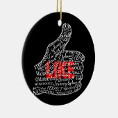 Bedroeg omhoog met gelijkaardig tekstontwerp keramisch ornament (Rechts)