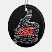 Bedroeg omhoog met gelijkaardig tekstontwerp keramisch ornament (Links)