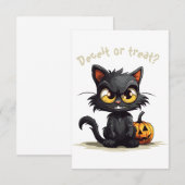 Bedrog of trakteren? Grappig kwaad zwarte kat Hall Bedankkaart (Voorkant / Achterkant)