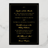 Bedrokken Elegant Monogram Tuxedo Black Wedding Folie Uitnodiging (Voorkant)