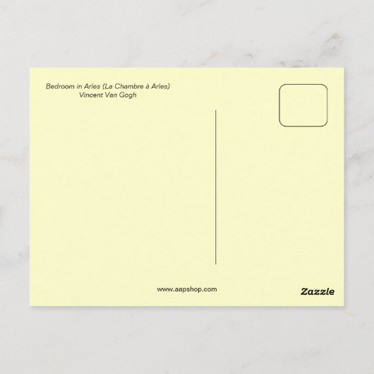 Bedroom in Arles, Vincent Van Gogh Briefkaart (Achterkant)