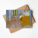 Bedroom in Arles | Vincent Van Gogh Kaart<br><div class="desc">Bedroom in Arles (1889) door de Nederlandse postpressionistische kunstenaar Vincent Van Gogh. Origineel kunstschilderij is een olie op het canvas die vanuit een ongebruikelijk gevarieerd perspectief een inwendige scene van Vincent's slaapkamer in Arles weergeeft. Het heldere en gedurfde gebruik van kleur in dit stuk is typisch voor het levendige palet...</div>