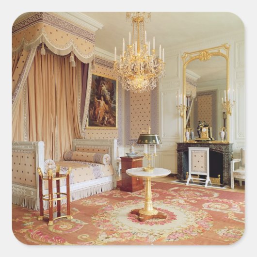 Bedroom in de Grand Trianon (foto) Vierkante Sticker (Voorkant)