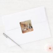 Bedroom in de Grand Trianon (foto) Vierkante Sticker (Envelop)