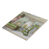 Bedroom in de Renaissance-stijl (kleurenlitho) Tegeltje (Zijkant)