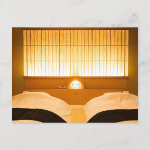 Bedroom van een Japans Stijlhotel Briefkaart