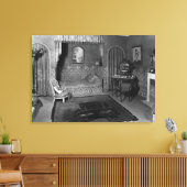 Bedroom van Jeanne Lanvin c.1920-25 Canvas Afdruk (Insitu (Woonkamer))