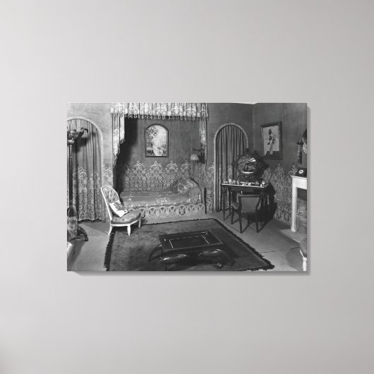Bedroom van Jeanne Lanvin c.1920-25 Canvas Afdruk (Voorkant)