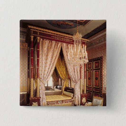 Bedroom van koningin Hortense de Beauharnais Vierkante Button 5,1 Cm (Voorkant)