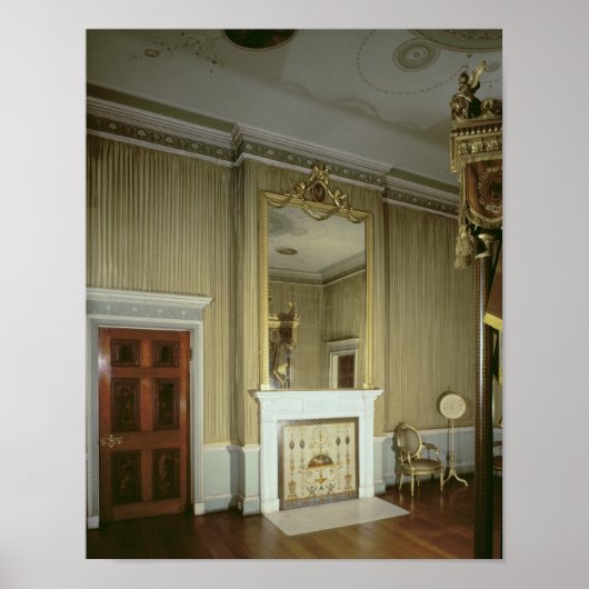 Bedroom with fireplace designed by Adam, c.1776 Poster (Voorkant)