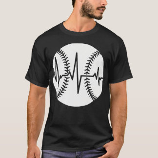 Bedrukt Baseball Hartslag Frequentie Sport T-Shirt