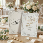 Bedrukt Geprägte Witte Roos Nep Goud Bruiloft Kaart