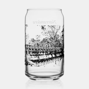 Bedrukt glas kan set van 1