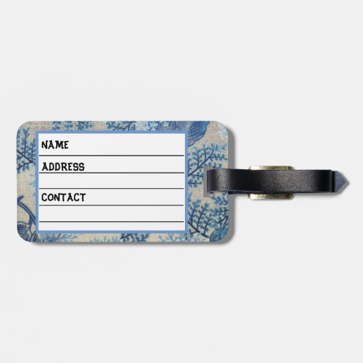  bedrukt katoenweefsel bagagelabel (Achterkant horizontaal)