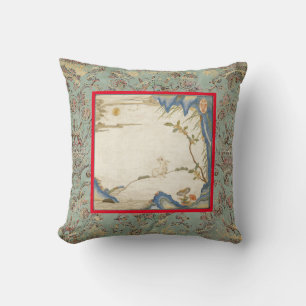 BEDRUKT KUSSEN KATOEN JAPANS KONIJN EN MAAN