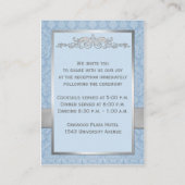 BEDRUKT LINT Blauw Grijs Damask Enclosure Kaart (Achterkant)