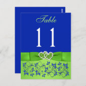 BEDRUKT LINT Blauw, Groen Tafelnummer Briefkaart (Voorkant / Achterkant)