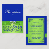 BEDRUKT LINT blauw, groene bloemenkap Kaart (Voorkant / Achterkant)