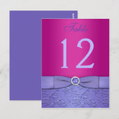 BEDRUKT LINT Fuchsia, Paarse tafelnummer Kaart (Voorkant / Achterkant)