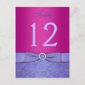 BEDRUKT LINT Fuchsia, Paarse tafelnummer Kaart (Voorkant)